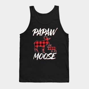 Red Plaid Papaw Moose Matching Family Pajama Christmas Gift Tank Top